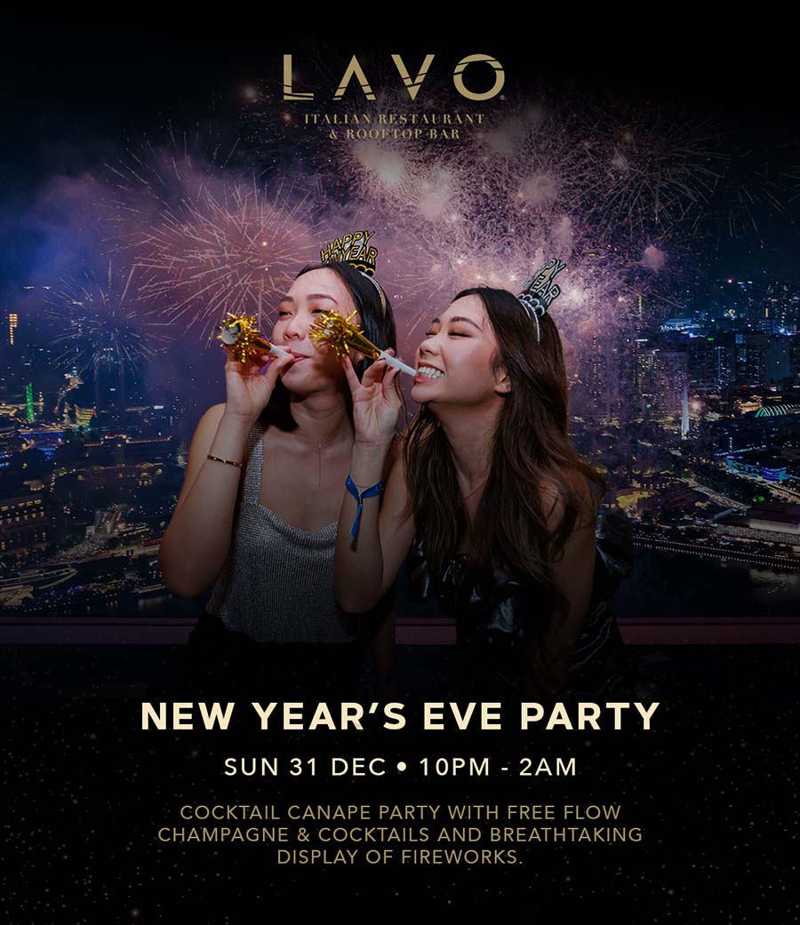 List of New Year’s Eve (NYE) countdown parties in Singapore 2023 / 2024 - LAVO New Year's Eve Party - Cocktail Canape Party