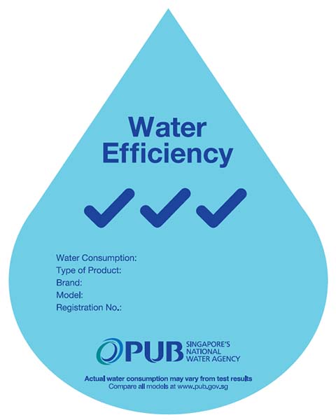 PUB Water Efficiency Rating Label