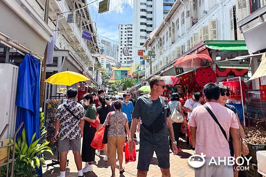 Places to visit in Singapore - Chinatown - Tourists and locals shop along the streets in the weeks leading up to Chinese New Year